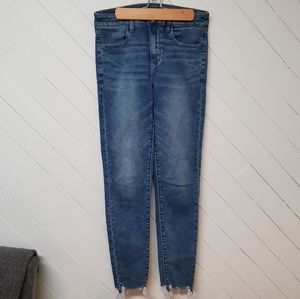 American Eagle Skinny Jeans with Raw Hem